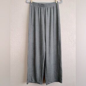 Open Edit Wide Leg Lounge Pants-Elastic Waist-Heather Gray-Womens XS-Casual-Cute